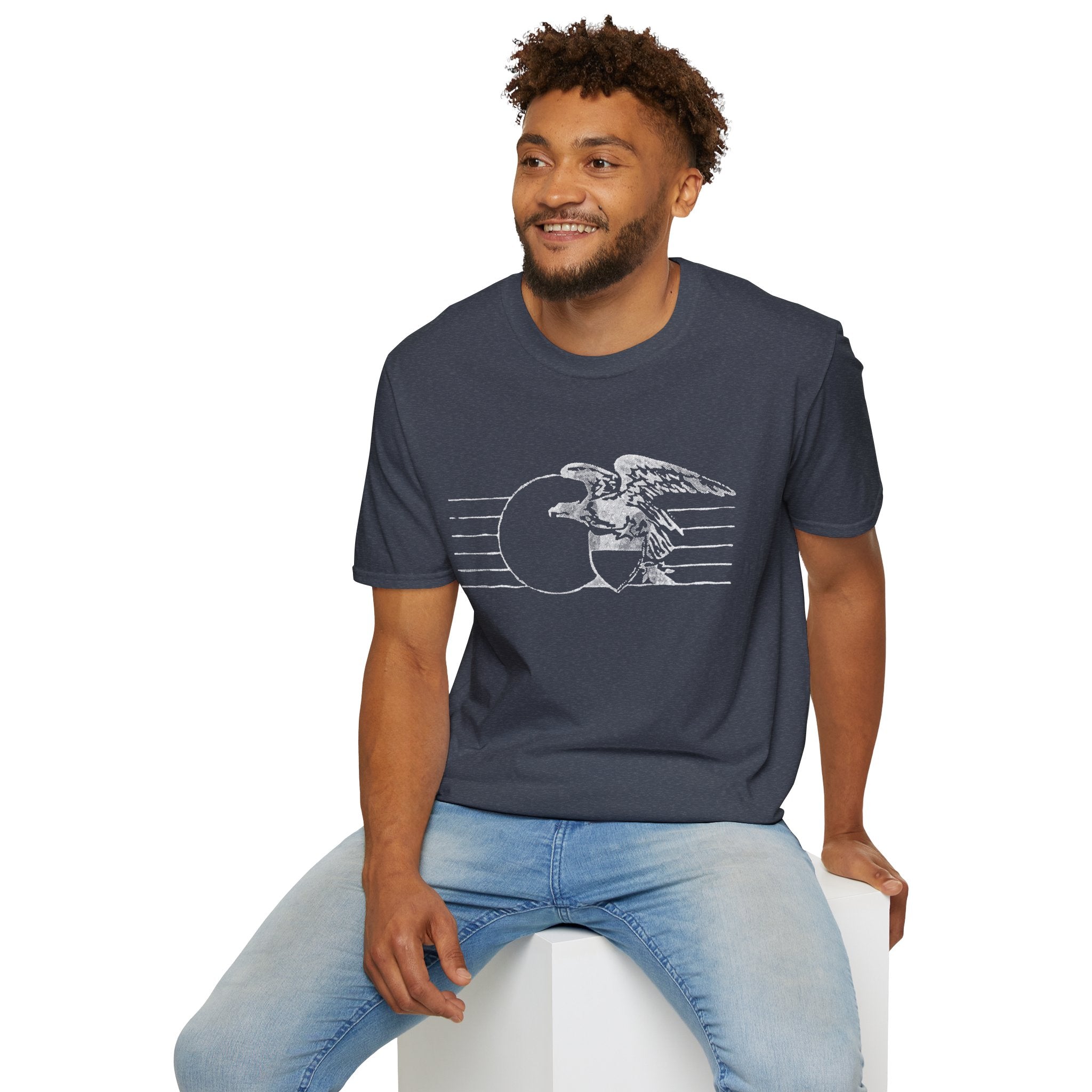 Vintage Eagle Graphic Unisex Softstyle T-Shirt, Casual Tee