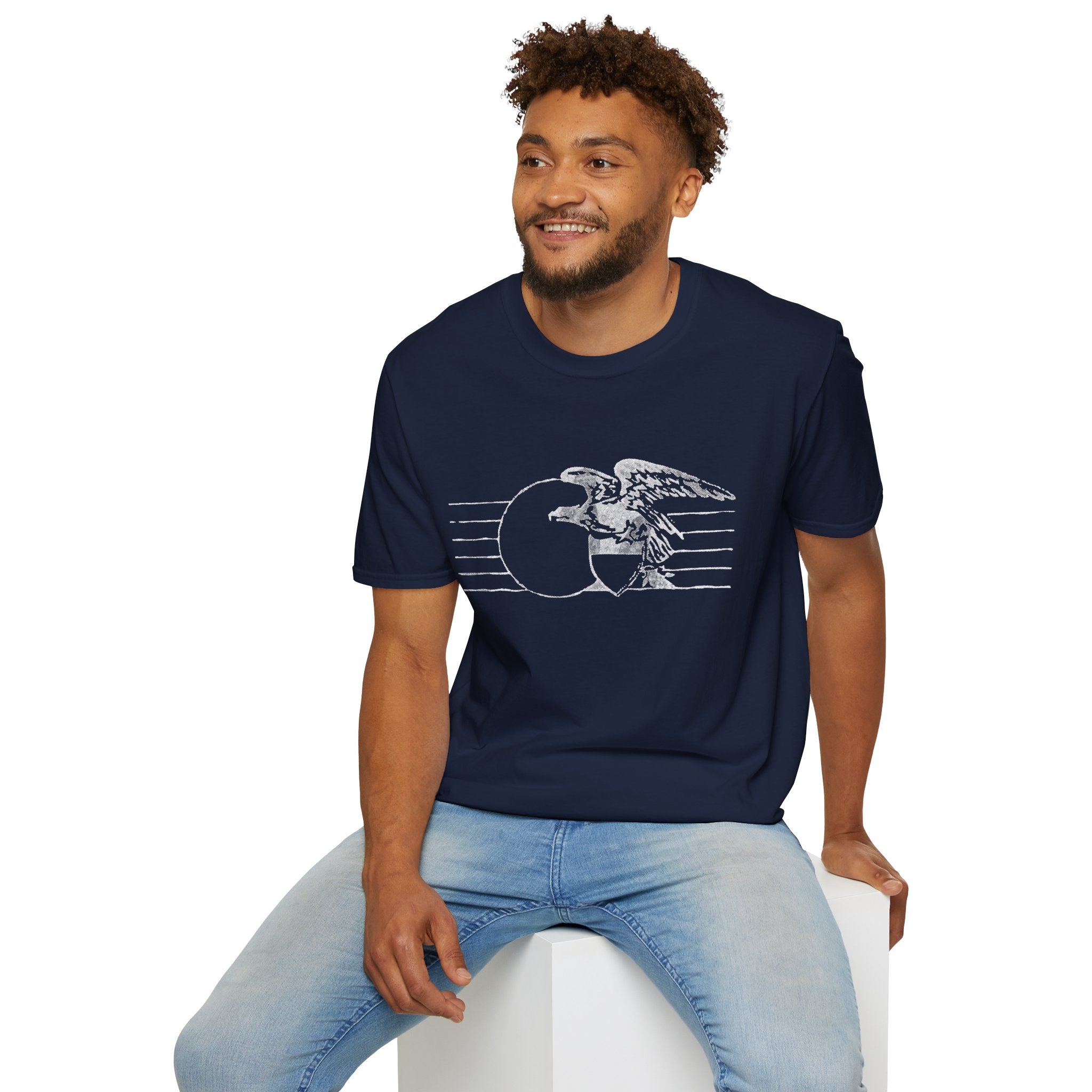 Vintage Eagle Graphic Unisex Softstyle T-Shirt, Casual Tee