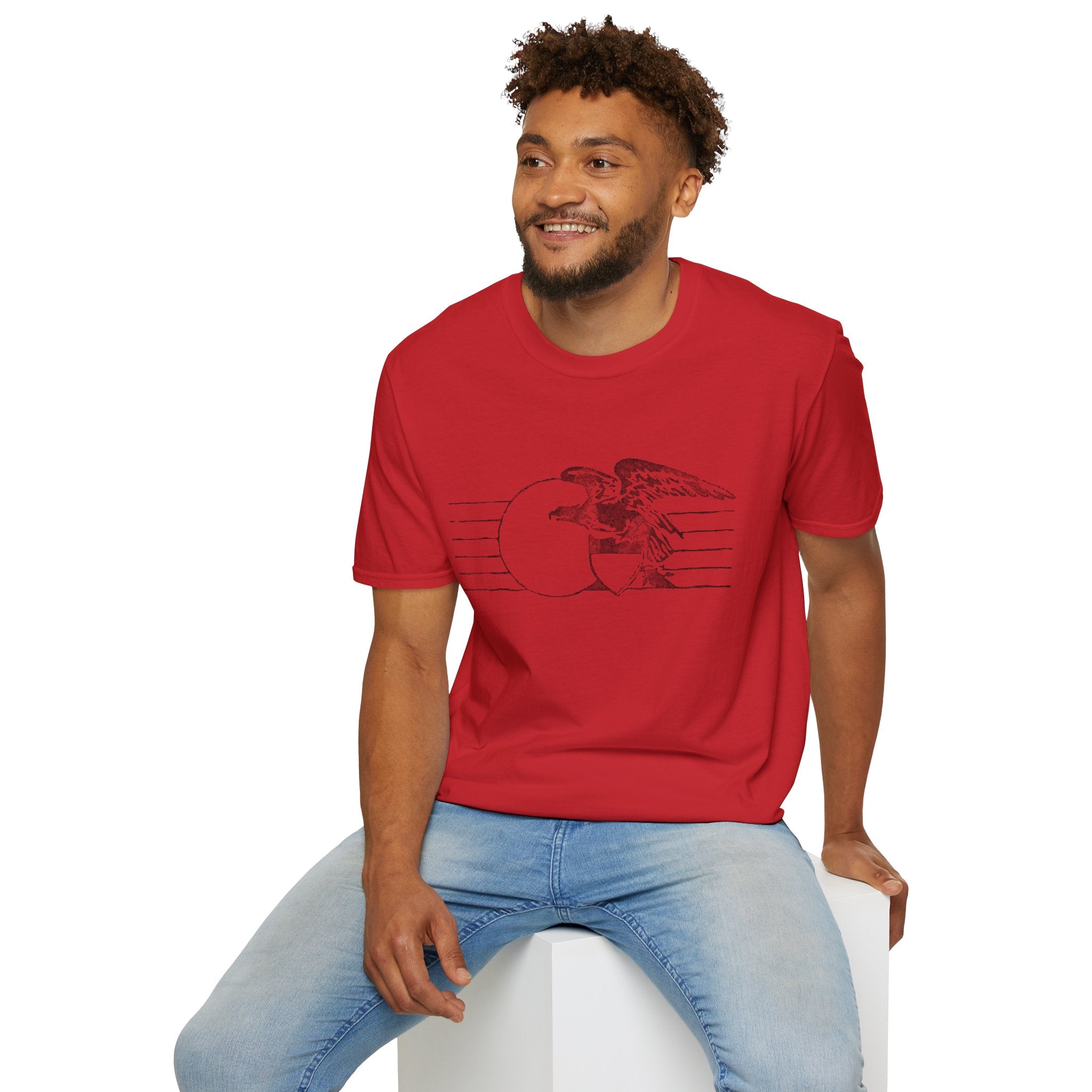 Vintage Eagle Graphic Unisex Softstyle T-Shirt, Casual Tee