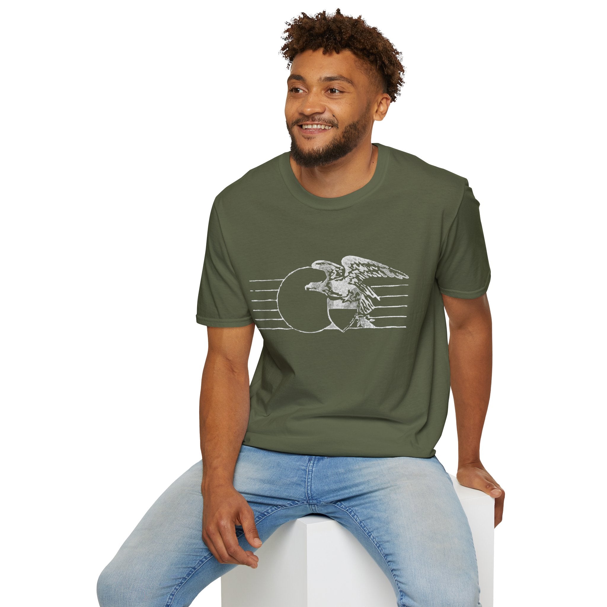 Vintage Eagle Graphic Unisex Softstyle T-Shirt, Casual Tee