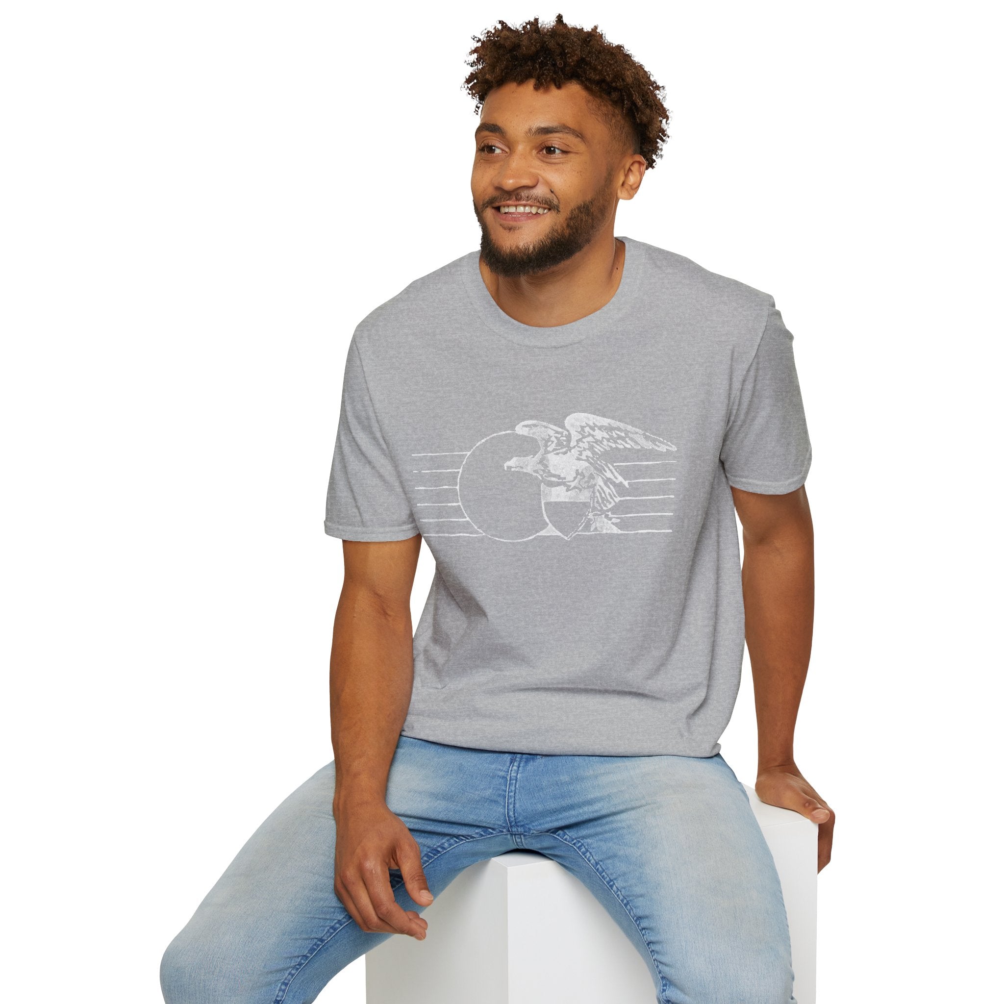 Vintage Eagle Graphic Unisex Softstyle T-Shirt, Casual Tee
