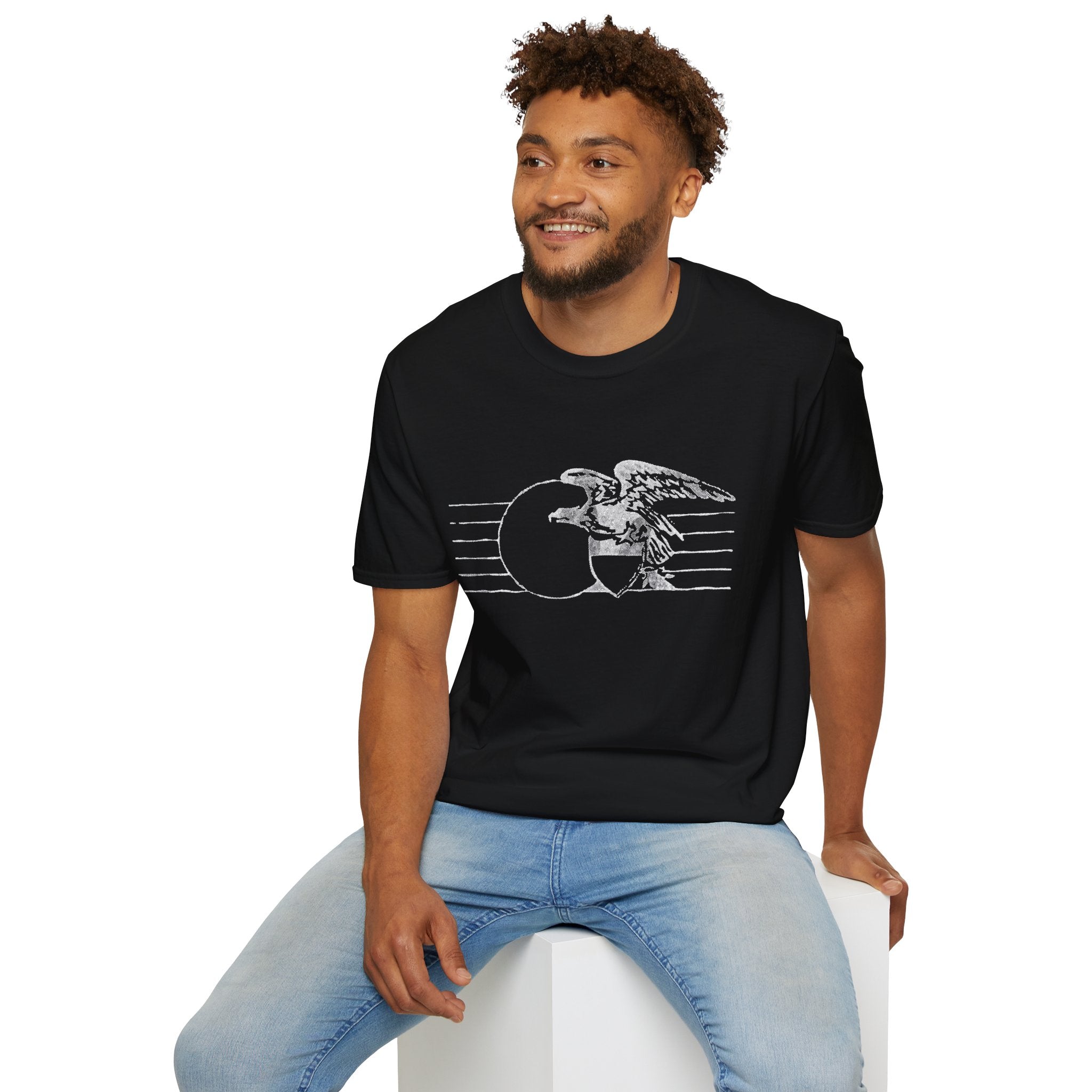 Vintage Eagle Graphic Unisex Softstyle T-Shirt, Casual Tee