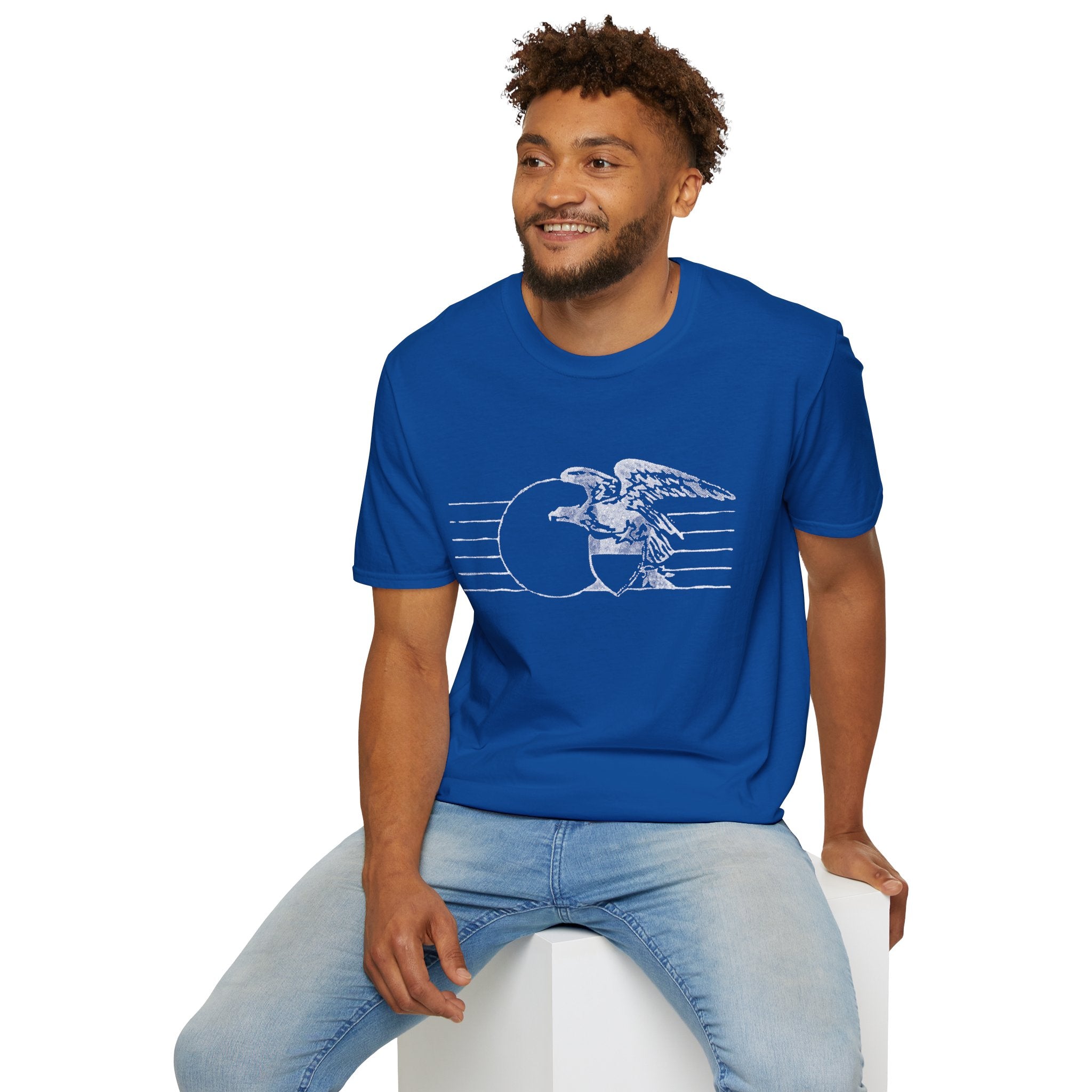 Vintage Eagle Graphic Unisex Softstyle T-Shirt, Casual Tee